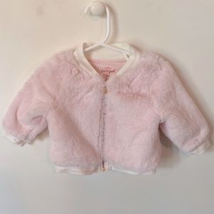 Girl’s Cat & Jack Pink Fuzzy Zipup Jacket 6-9M